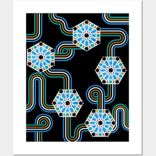 Mozaic Maze - Hexa Flora Posters and Art